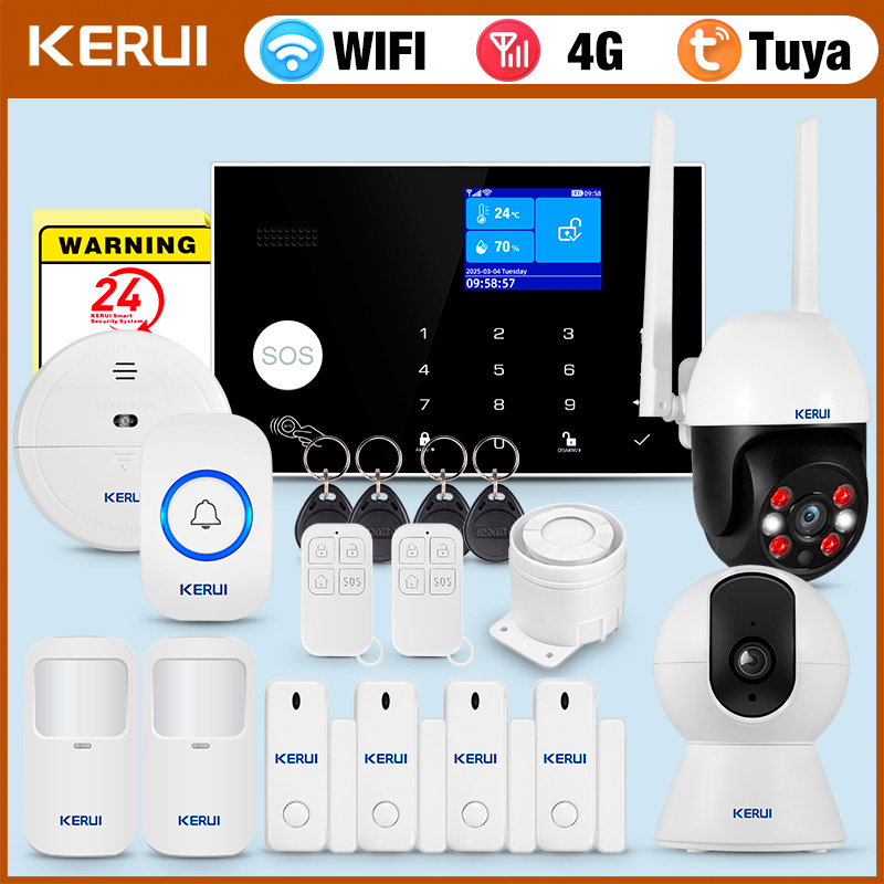 Home Security Ring System - KERUI Alarm 4G dengan Tombol Cincin