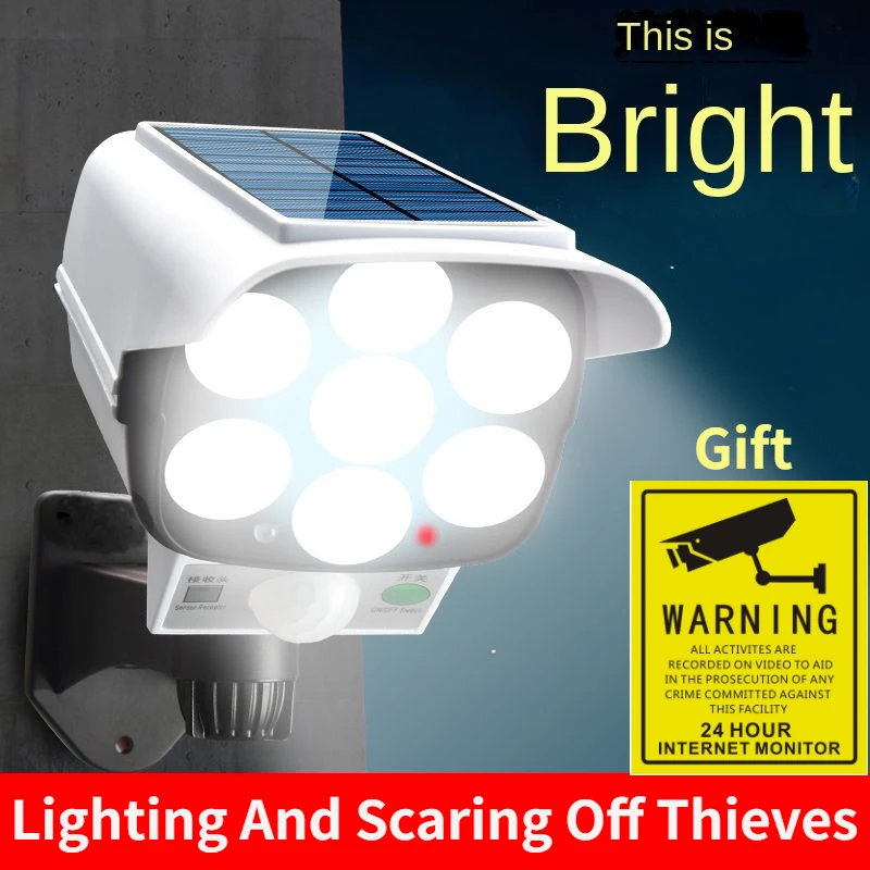 Home Security Installation - Lampu LED 77 nirkabel luar ruangan,