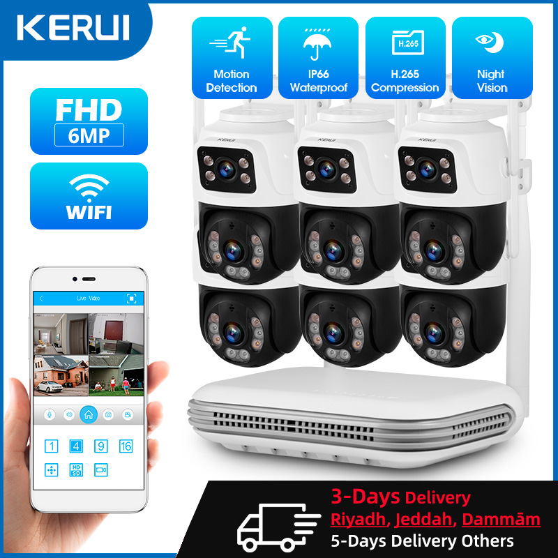 Home Security Systems With Cameras - KERUI Kit kamera pengintai keamanan rumah,