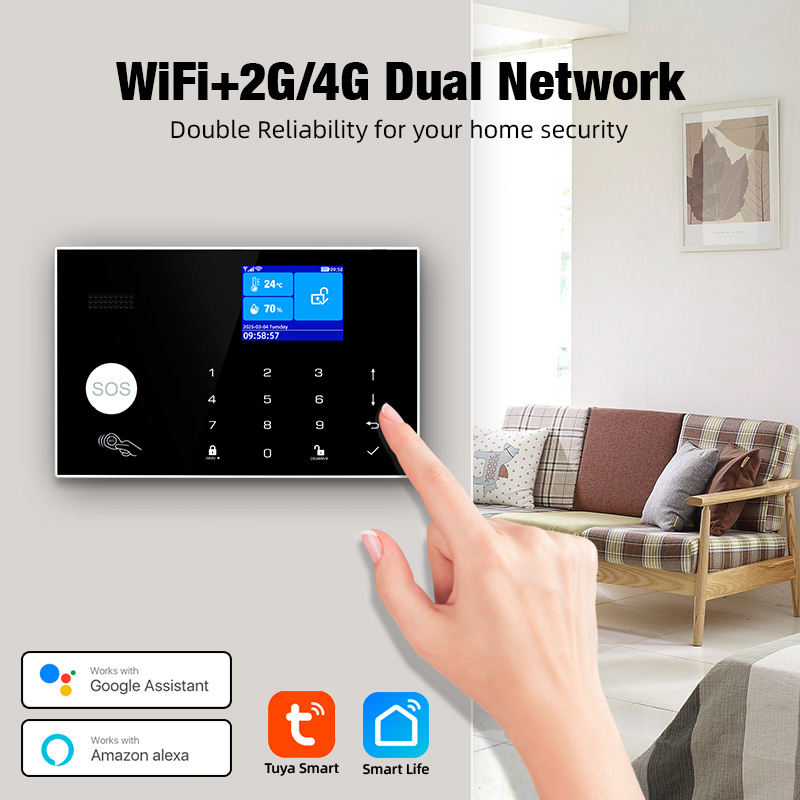 Home Security Ring System - KERUI Alarm 4G dengan Tombol Cincin