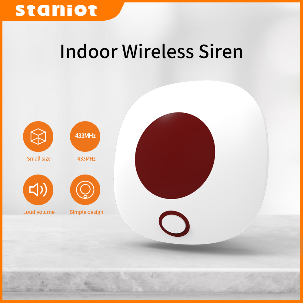 Home Security Upgrades - Staniot Sirene Nirkabel Dalam Ruangan 433Mhz