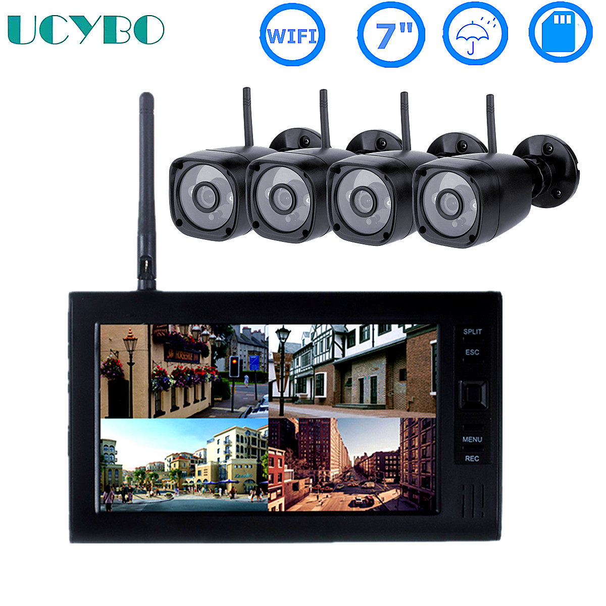 Home Security Systems With Cameras - Kamera video cctv lcd 7 