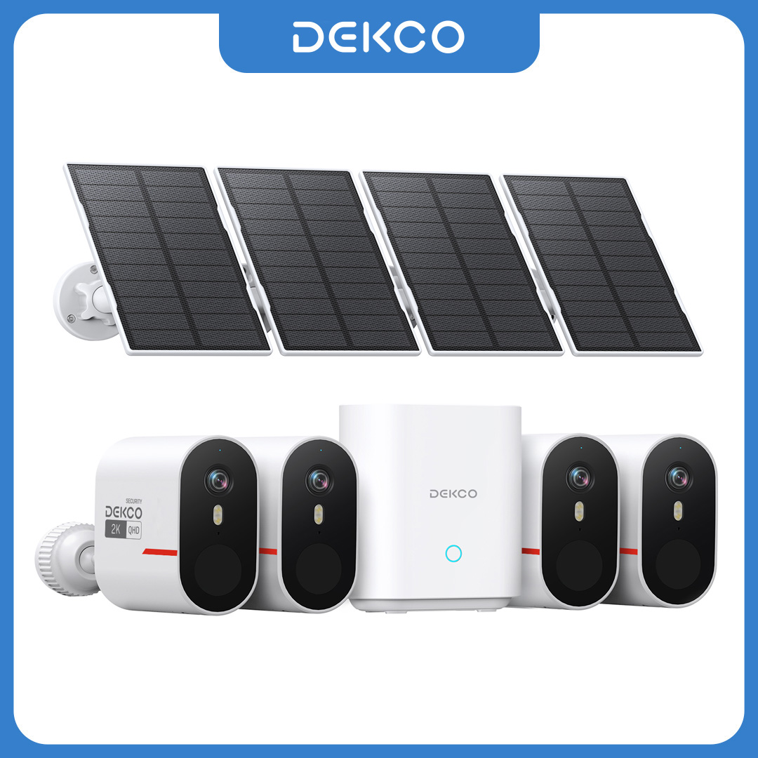 Home Security Outdoor Cameras - Sistem Kamera Surya WiFi Dekco 3MP,