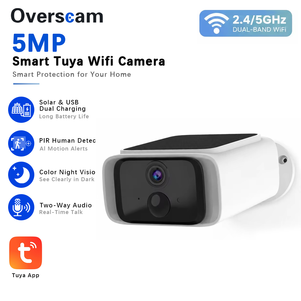 Home Security Installation - Kamera Keamanan Tenaga Surya Tuya 5MP