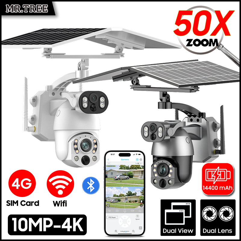 Home Security Outdoor Cameras - Kamera IP CCTV lensa ganda Zoom