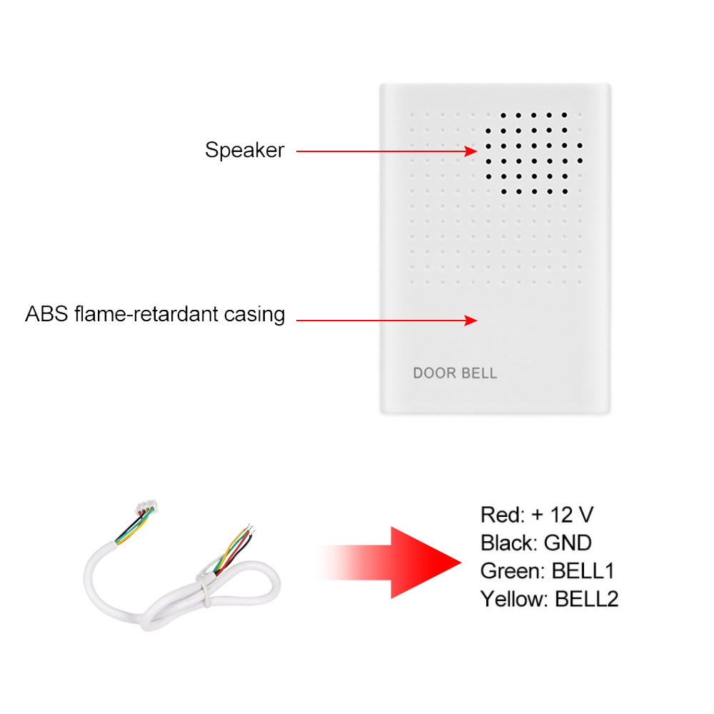 4 Kabel Kabel Putih Bel Pintu  - Home Security Ring System ulasan dan harga