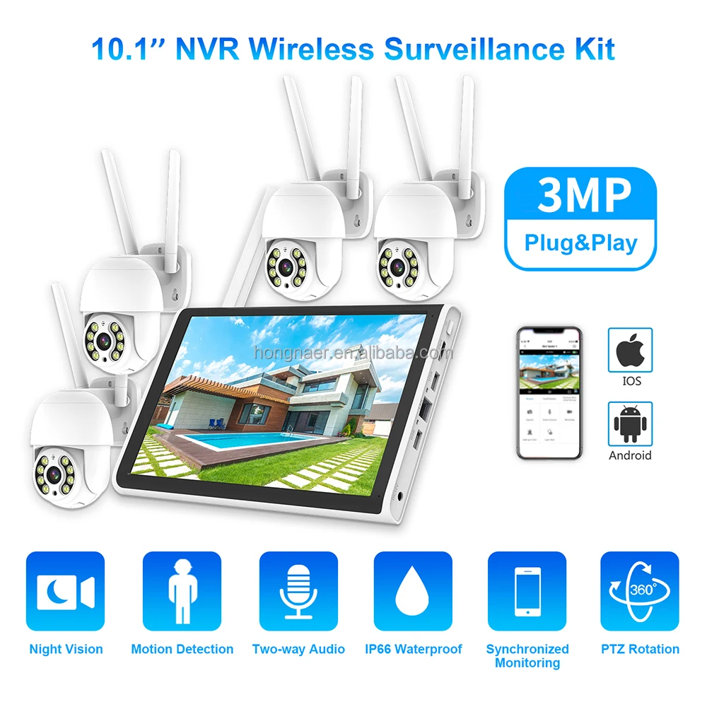 2026 Hongnaer 3MP 4 Channel Wi - Home Security Systems With Cameras ulasan dan harga
