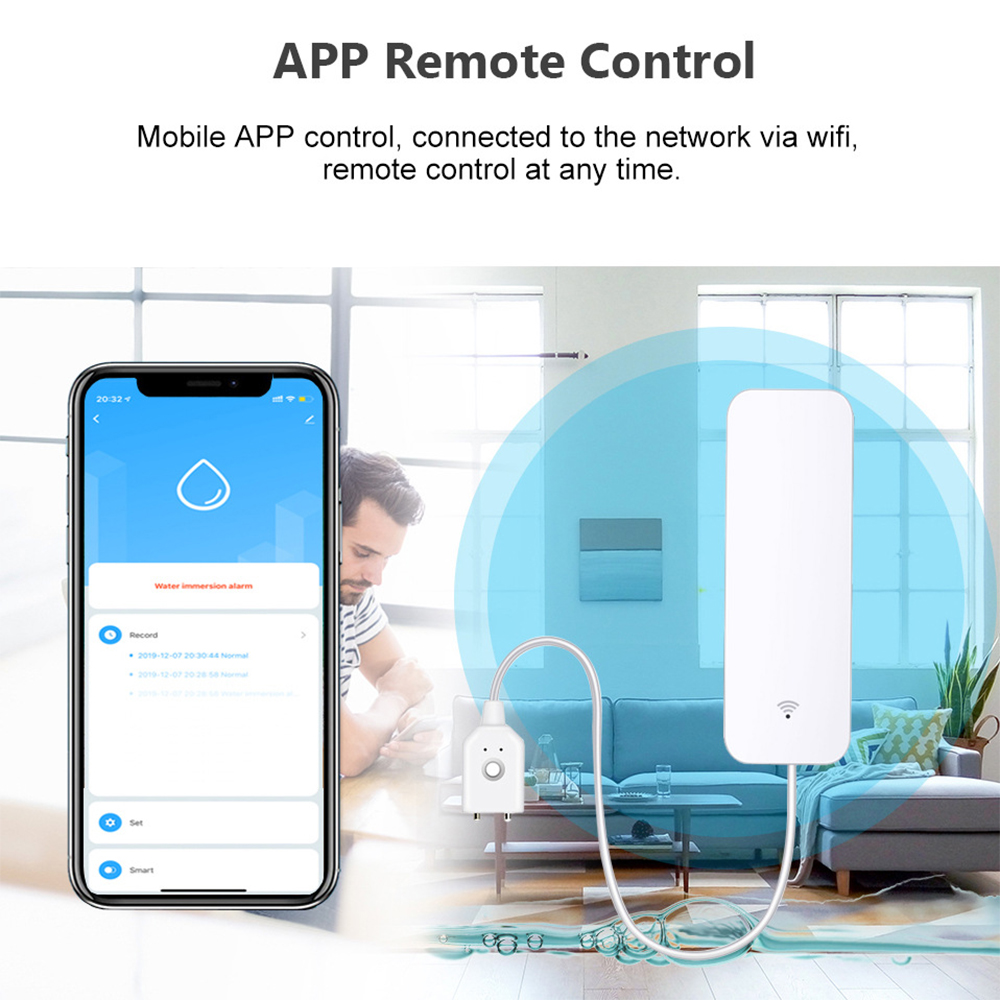 Sensor Kebocoran Air WiFi Tuya - Home Security Business ulasan dan harga