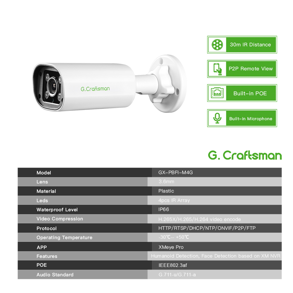 Kamera IP POE C GC PB 4MP, Mik - Home Security Installation ulasan dan harga